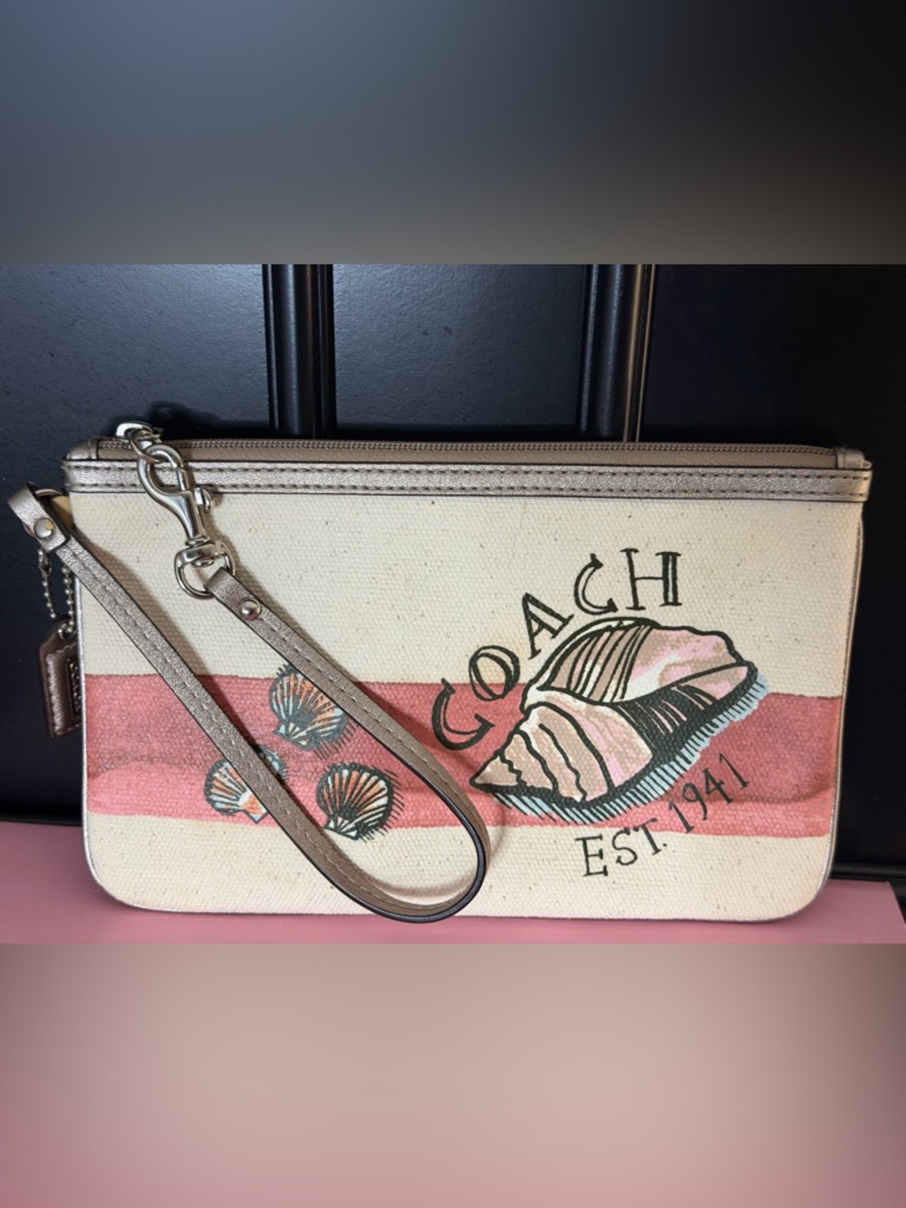 Coach Beach Canvas Wristlet - Vintage